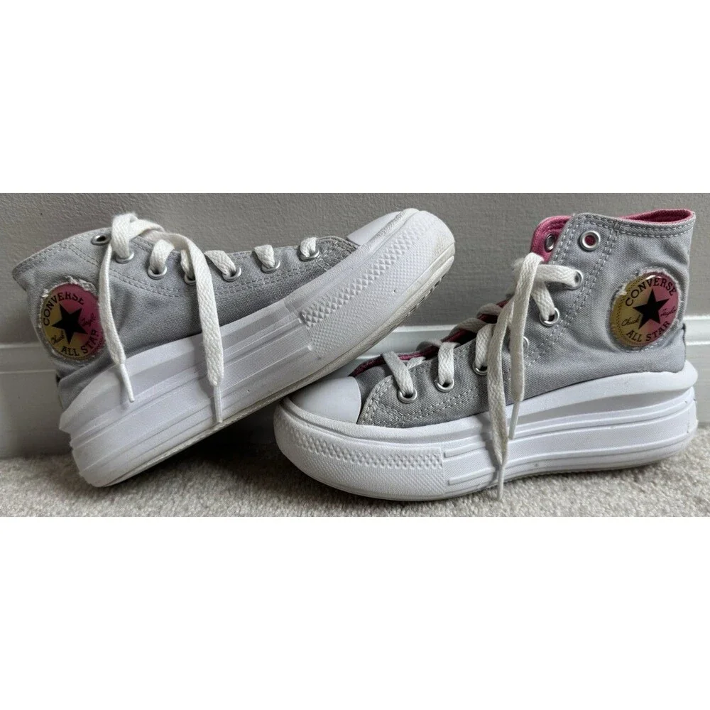 Chuck Taylor All Star Move Platform Gel Patch High-Top Gravel/Pink/White Y2 Girl